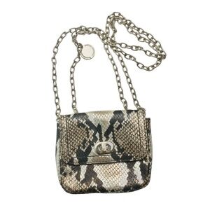 BANANA REPUBLIC Long Chain Crossbody Shoulder Leather Mini Bag in Metallic